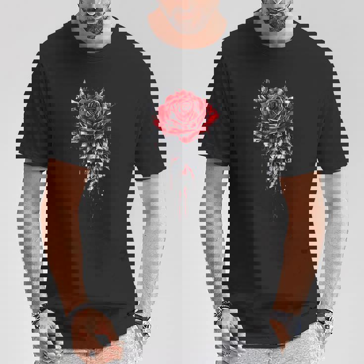 赤いバラ 花 ボタニスト 庭 花 バラ Tシャツ 面白い贈り物