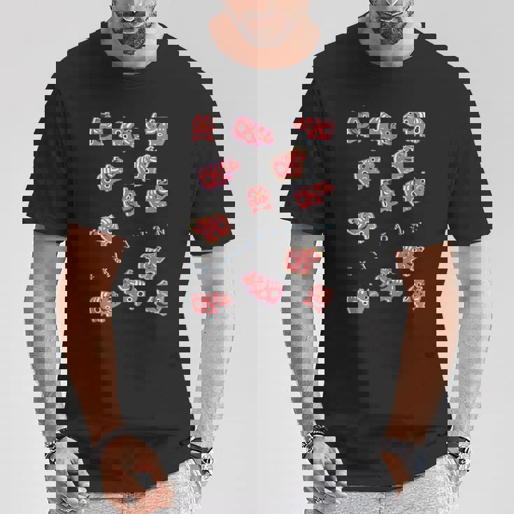 赤べこべこべこ 赤べこ 疫病退散 福島 会津 郷土玩具 民芸品 縁起物 可愛い カラフル メンズ レディース キッズ Tシャツ 面白い贈り物