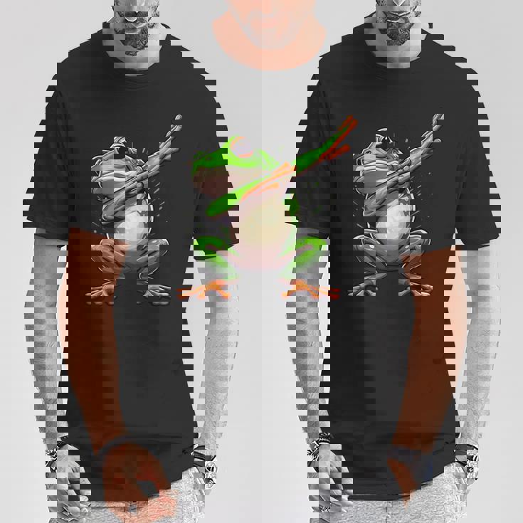 軽くたたくカエルの面白い動物のダンスギフト 男の子と女の子向け Tシャツ 面白い贈り物