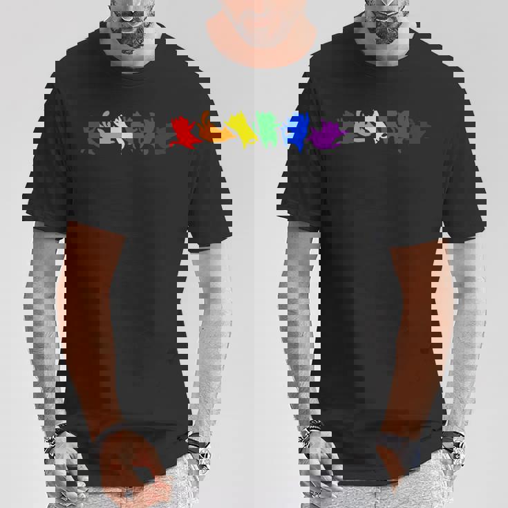 遊び好きなレインボーキャット Lgbtq プライド 楽しい Tシャツ 面白い贈り物