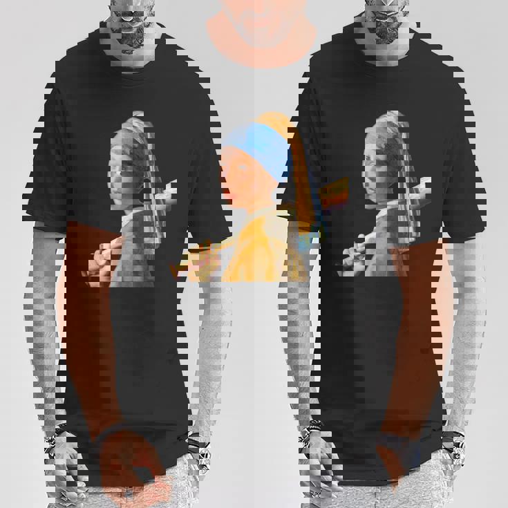 野球 面白いtシャツ フェルメール ベースボール おもしろ 服 ネタ メンズ 野球部 おもしろグッズ 子供 Tシャツ 面白い贈り物