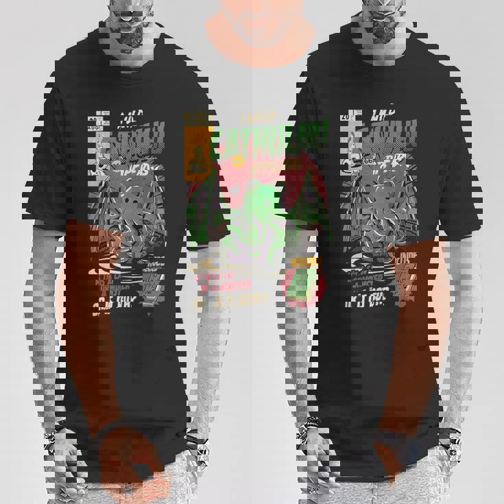 野生のカトゥルフが現れる猫か怪物か変な猫-クトゥルフ Tシャツ 面白い贈り物