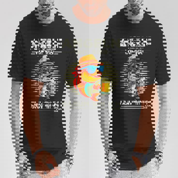 釣り人の服 面白いことわざ釣りとビールサーモンデザイン Tシャツ 面白い贈り物