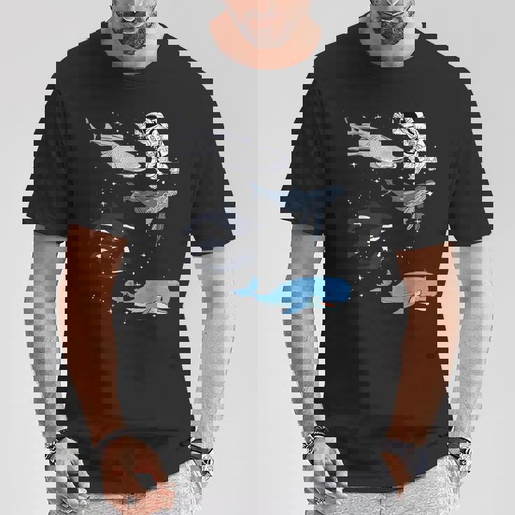 銀河 宇宙 ジンベエザメ シロイルカ ザトウクジラ 海洋 オルカ クジラ Tシャツ 面白い贈り物