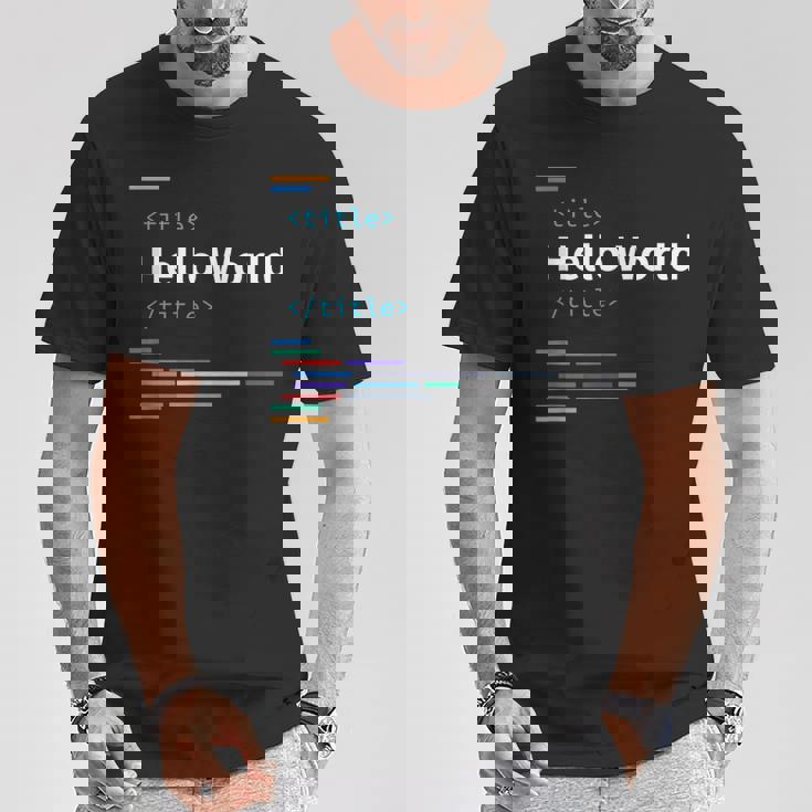 開発者 Hello World Tシャツ 面白い贈り物