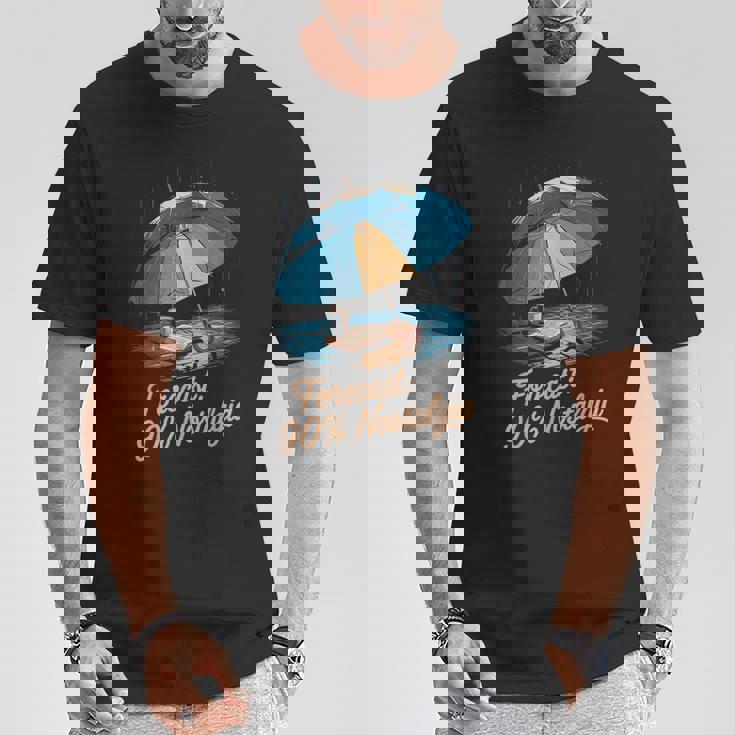 雨の日のノスタルジア 心地よい美学 傘と気分 Tシャツ 面白い贈り物