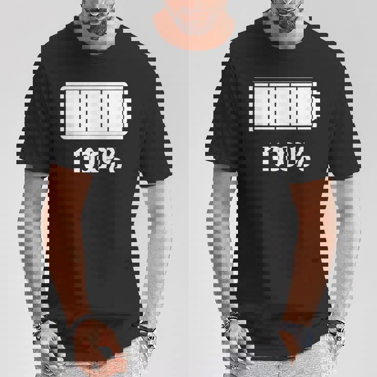 電池【100】バッテリー おもしろ 面白い ギャグ ネタ ウケ狙い 笑える ユーモア お笑い 個性的な Tシャツ 面白い贈り物