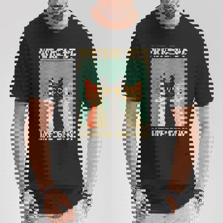 面白い 50歳 ギフト ヴィンテージ 1975 猫好き 50歳の誕生日 Tシャツ 面白い贈り物