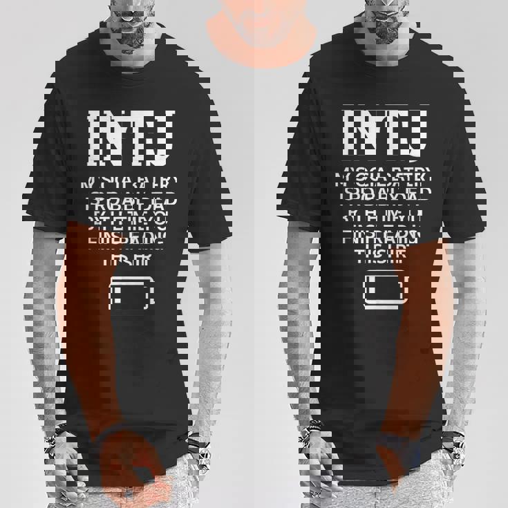 面白い Intj ソーシャルバッテリー 内向的 直感的 パーソナリティ Tシャツ 面白い贈り物