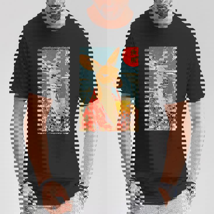 面白い バブル ボバ ティー かわいい 日本人 かわいい アニメ カンガルー。 Tシャツ 面白い贈り物