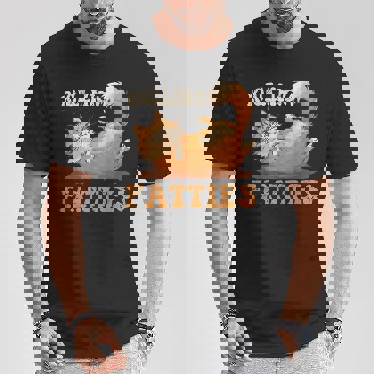 面白い 猫 ローリング ファティ 男女兼用 猫 Tシャツ 面白い贈り物