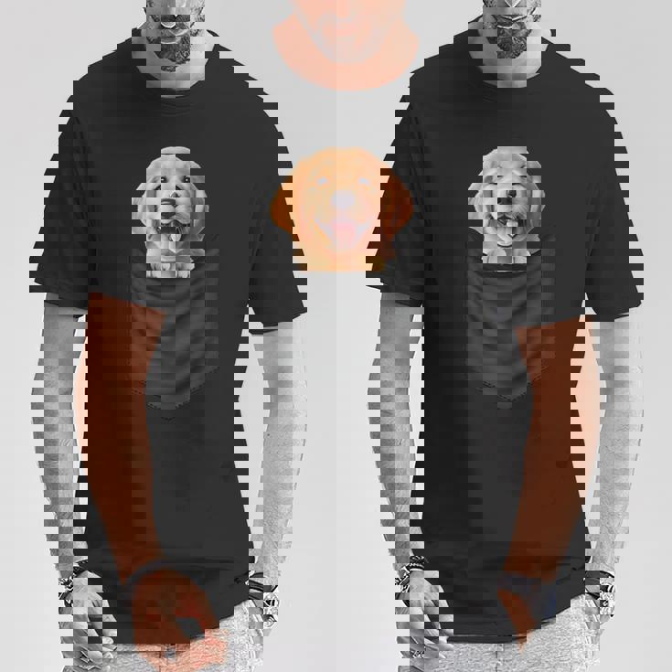 面白いtシャツ ゴールデンレトリバー 胸 ポケット イヌ メンズ 犬 グッズ おもしろ 面白い 服 ネタ Tシャツ 面白い贈り物