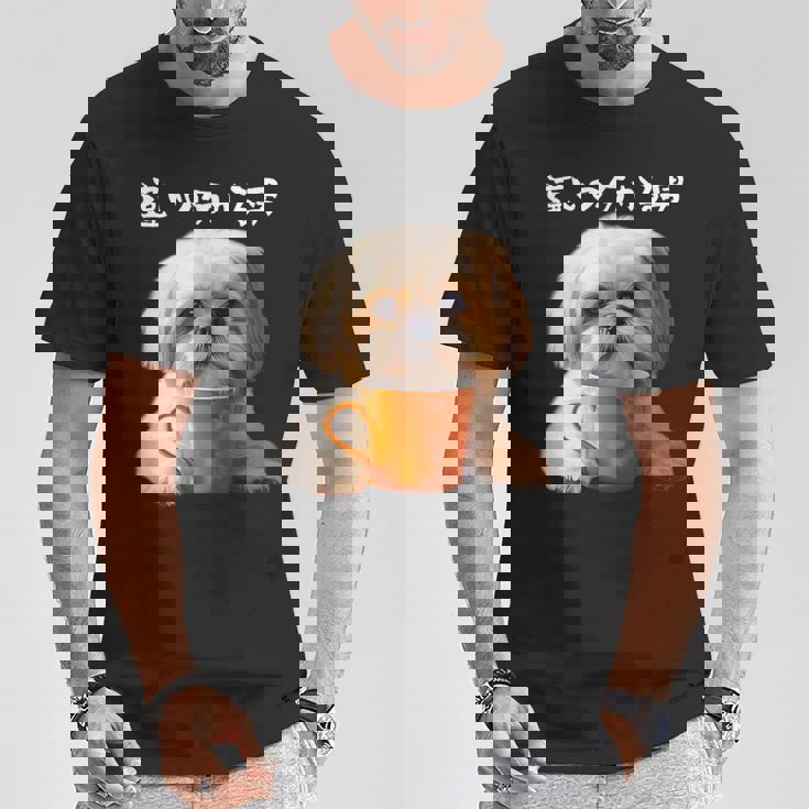 面白いtシャツ シーズー コーヒー イヌ わんこ メンズ 犬 グッズ かわいい おもしろ 面白い 服 ネタ Tシャツ 面白い贈り物