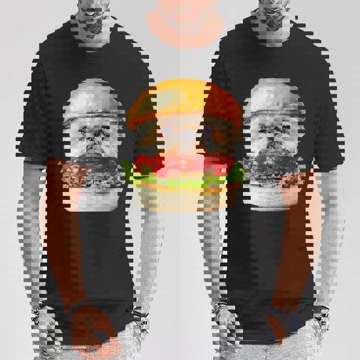 面白いtシャツ シーズー 犬 ハンバーガー メンズ 犬好き グッズ かわいい おもしろ 面白い 服 ネタ Tシャツ 面白い贈り物