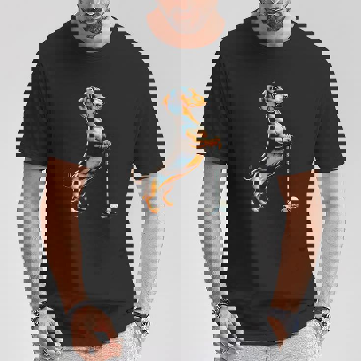 面白いtシャツ ダックスフンド ゴルフ イヌ メンズ 犬好き グッズ かわいい おもしろ 面白い 服 ネタ Tシャツ 面白い贈り物