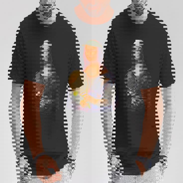 面白いtシャツ テニス モナリザ おもしろ 服 ネタ メンズ テニス部 おもしろグッズ 大人 子供 Tシャツ 面白い贈り物