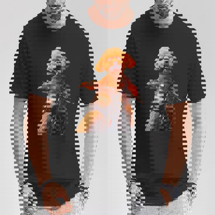 面白いtシャツ トイプードル バイク イヌ メンズ 犬好き グッズ かわいい おもしろ 面白い 服 ネタ Tシャツ 面白い贈り物