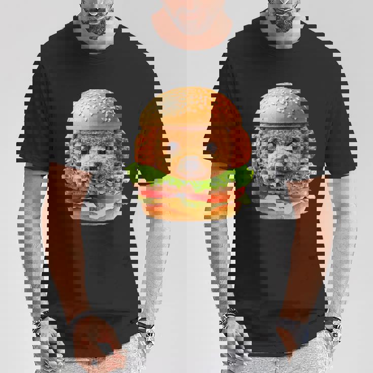 面白いtシャツ トイプードル 犬 ハンバーガー メンズ 犬好き グッズ かわいい おもしろ 面白い 服 ネタ Tシャツ 面白い贈り物