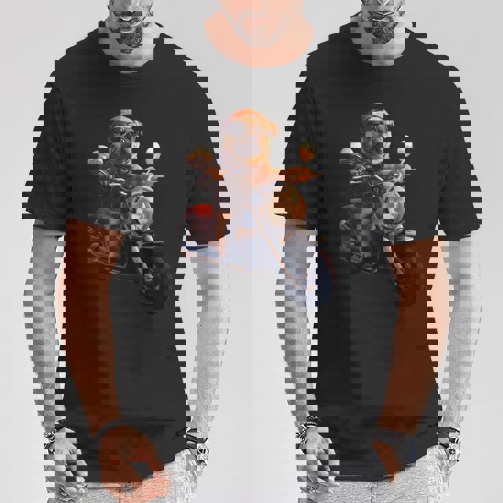 面白いtシャツ パグ バイク イヌ メンズ 犬好き グッズ かわいい おもしろ 面白い 服 ネタ Tシャツ 面白い贈り物