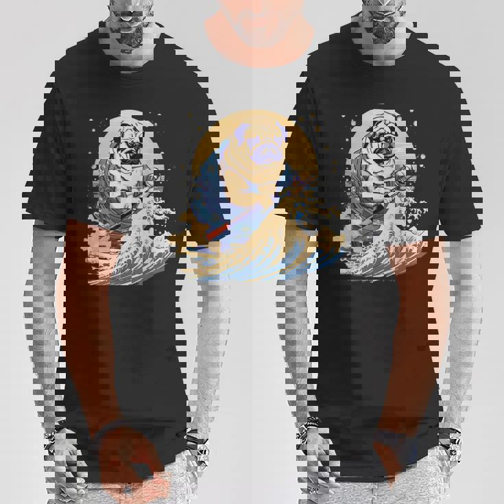 面白いtシャツ パグ 浮世絵 イヌ わんこ メンズ 犬好き グッズ おもしろ 面白い 服 ネタ わんこ Tシャツ 面白い贈り物