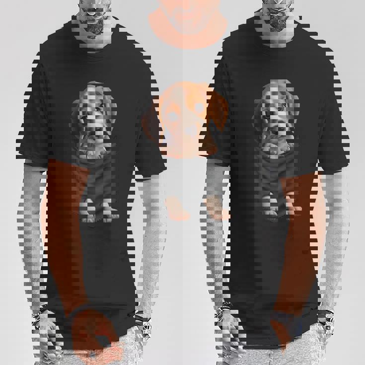 面白いtシャツ ビーグル 胸 ポケット イヌ わんこ メンズ 犬好き グッズ おもしろ 面白い 服 ネタ Tシャツ 面白い贈り物