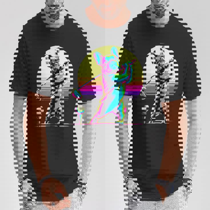 面白いtシャツ フレンチブルドッグ ゴルフ イヌ メンズ 犬 グッズ かわいい おもしろ 面白い 服 ネタ Tシャツ 面白い贈り物