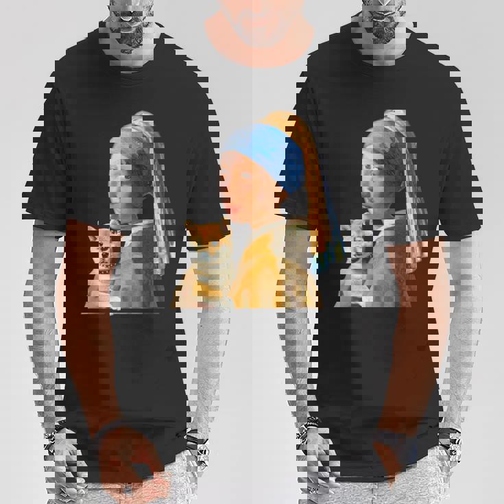 面白いtシャツ 柴犬 フェルメール わんこ メンズ 犬好き グッズ かわいい おもしろ 面白い 服 ネタ Tシャツ 面白い贈り物