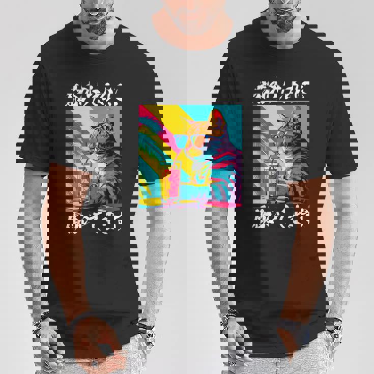 面白いtシャツ 猫 ネコ メンズ 猫好き グッズ おもしろ 面白い 服 ネタ にゃんこ 猫の下僕 Tシャツ 面白い贈り物