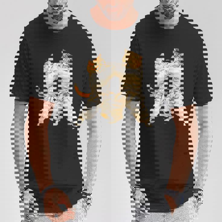 面白いtシャツ 猫 柔道 ネコ メンズ 猫好き グッズ おもしろ 面白い 服 ネタ にゃんこ 猫の下僕 柔術 Tシャツ 面白い贈り物