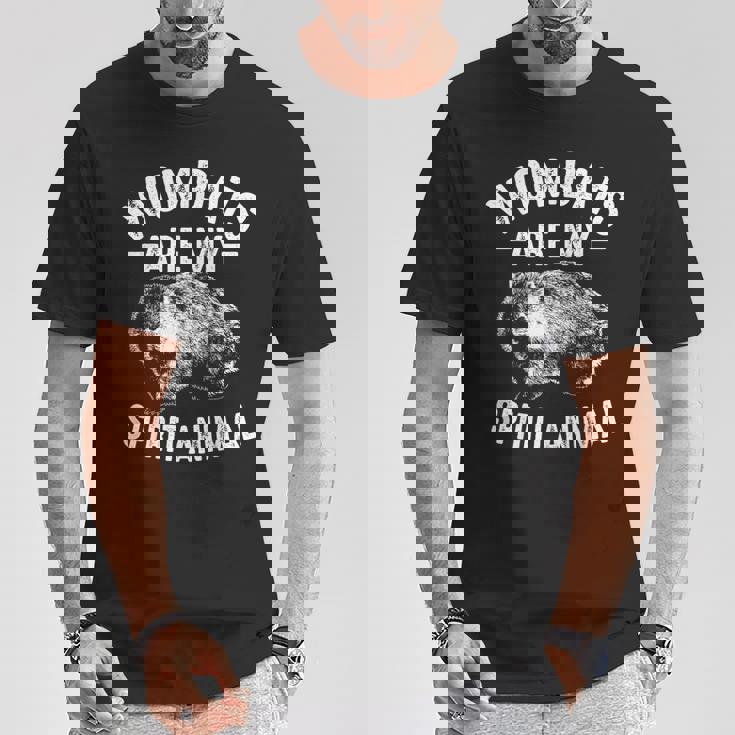 面白いウォンバットギフトクールウォンバットは私の精神動物愛です Tシャツ 面白い贈り物