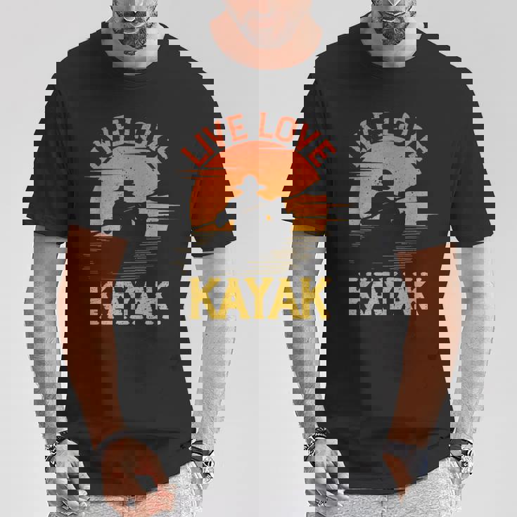 面白いカヤック愛好家 カヤックライブ ラブカヤック Tシャツ 面白い贈り物