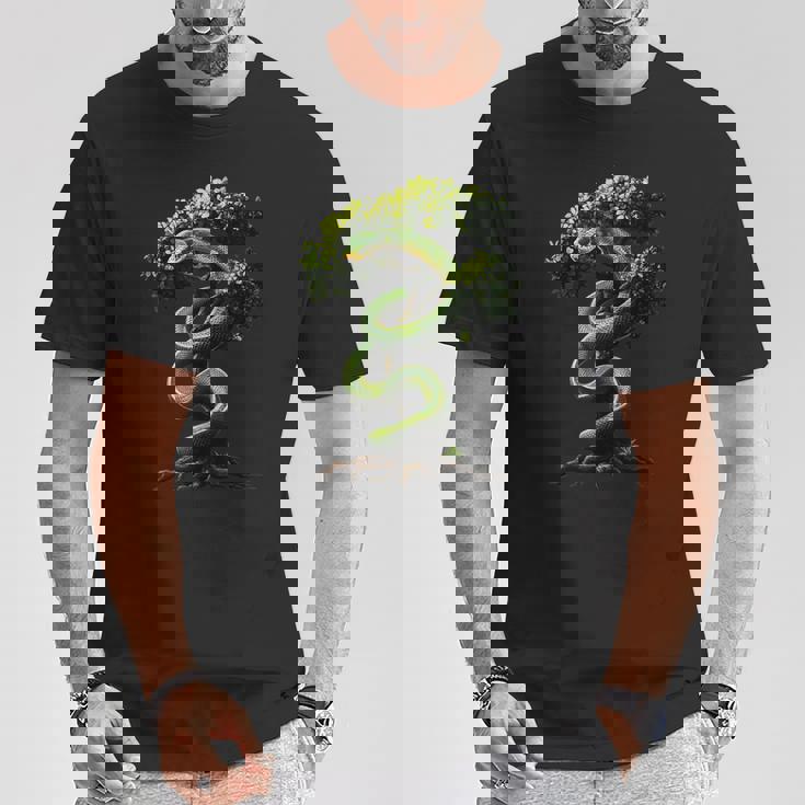面白いグリーン ツリー パイソン愛好家ヘビ爬虫類 Green Tree Pythonnake Lover Tシャツ 面白い贈り物