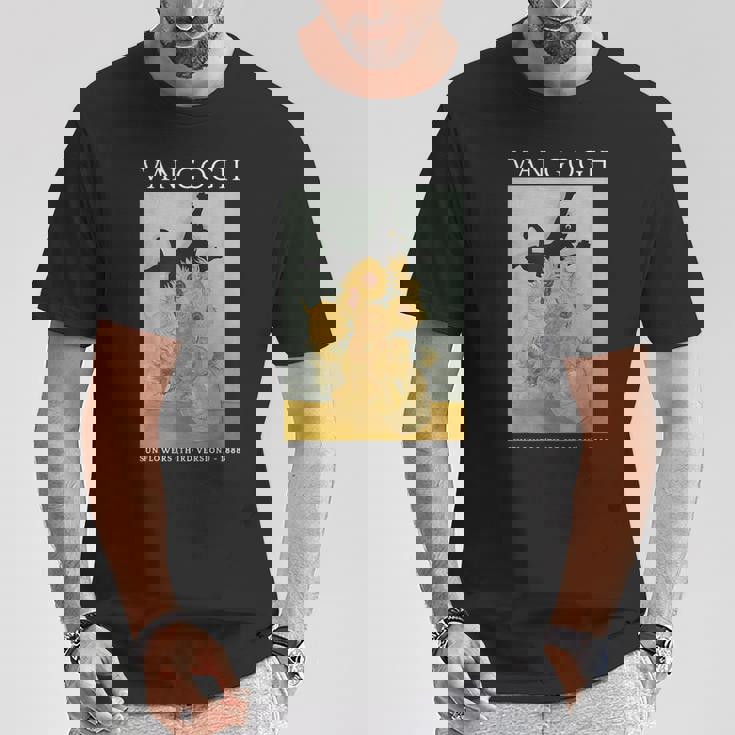 面白いゴッホ ひまわり 猫 ミーム ゴッホ アートグラフィック Tシャツ 面白い贈り物