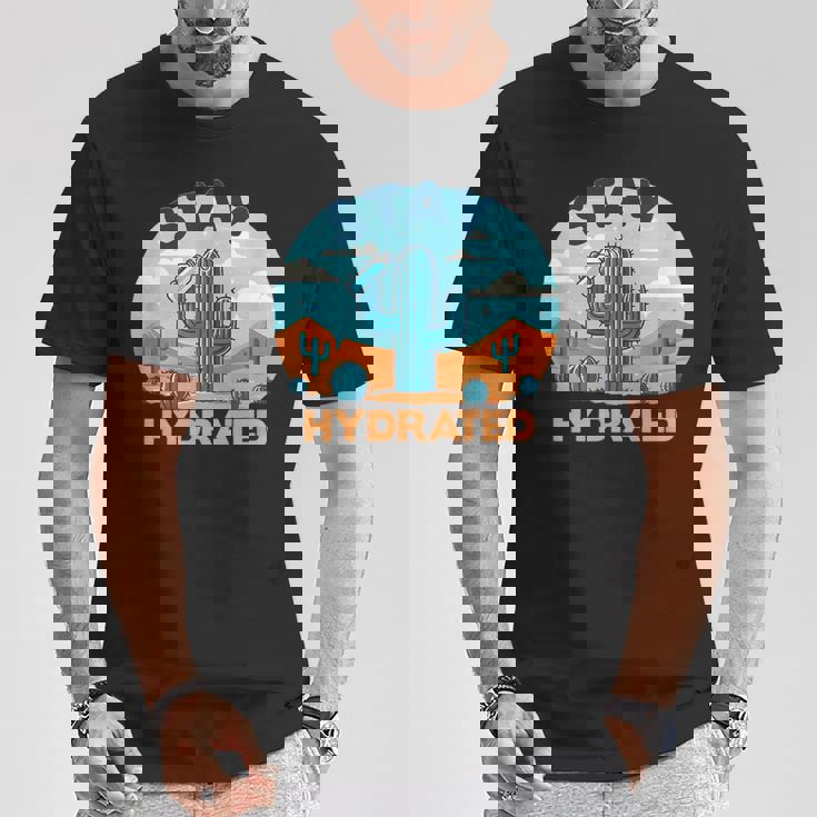 面白いサボテンの水やり-水分補給 Tシャツ 面白い贈り物