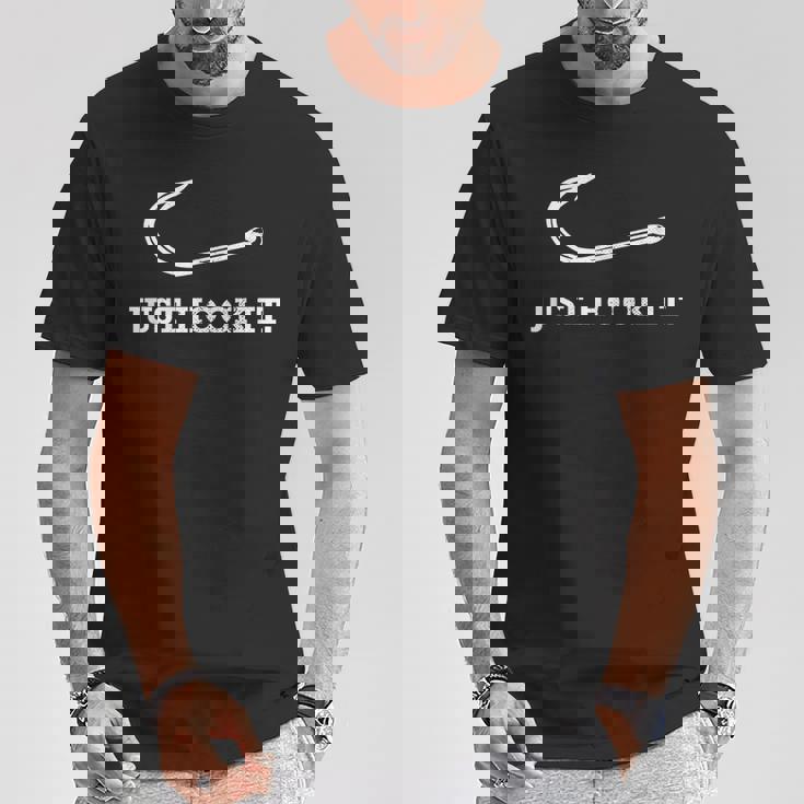 面白いジャストフックイット釣りしゃれ魚ギフトレイクボートアドベンチャー Tシャツ 面白い贈り物