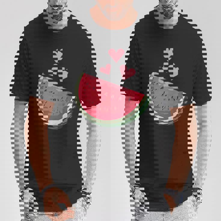 面白いスイカ ハワイアンビーチバケーション ラブスイカ Tシャツ 面白い贈り物