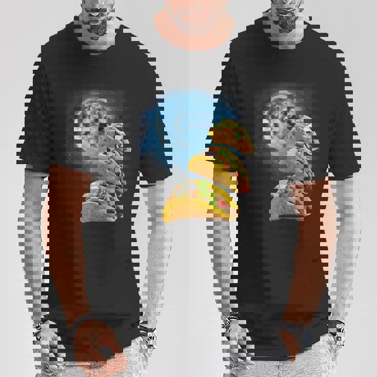 面白いタコスシャツ – タコス好きのタコスハウリングアットザムーン Tシャツ 面白い贈り物