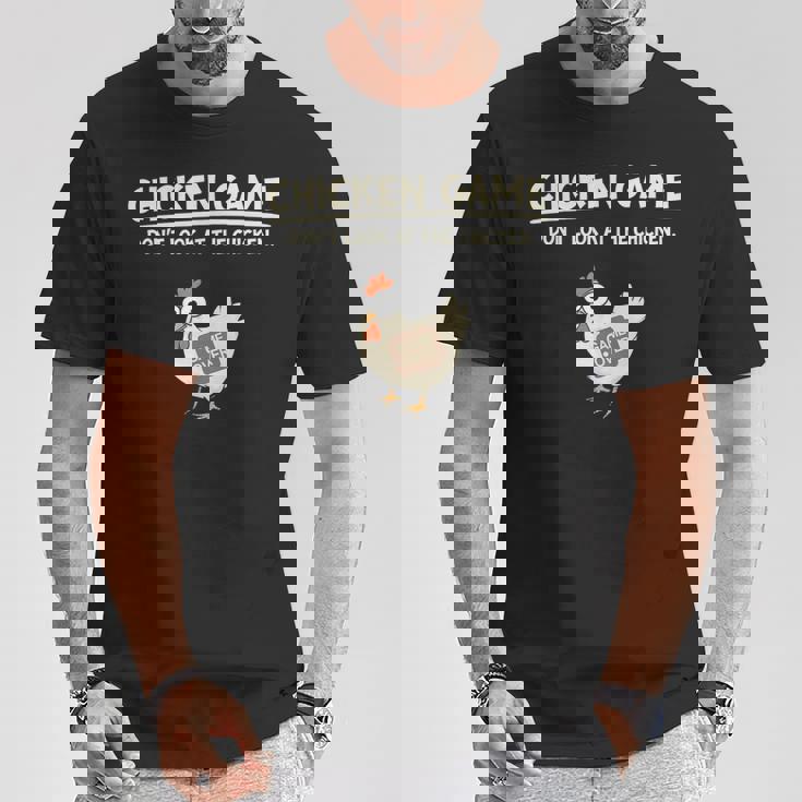 面白いチキンゲーム「見えないデザイン」 Tシャツ 面白い贈り物