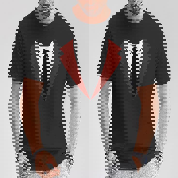 面白いバーガンディレッドタキシードバーテンダータキシードクリスマス Tシャツ 面白い贈り物