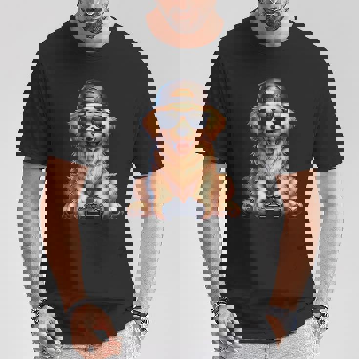 面白いビデオゲーム グラフィック イエロー ラブラドール犬 遊ぶゲーム Tシャツ 面白い贈り物