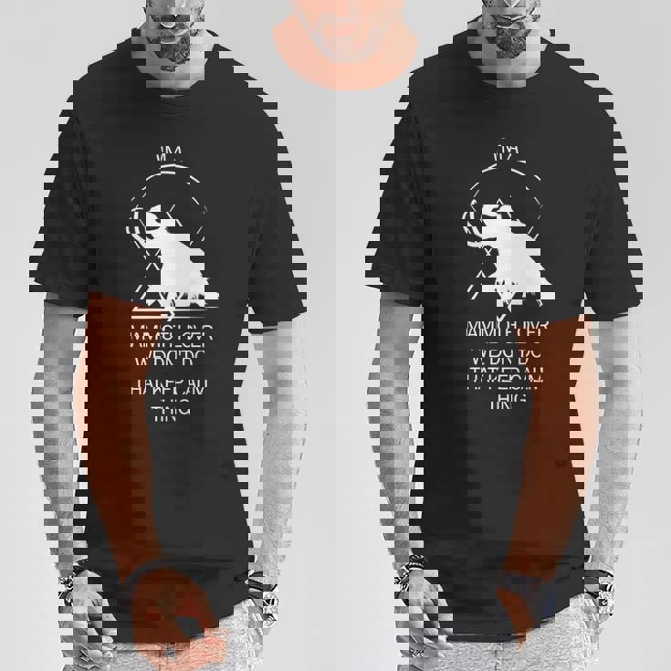 面白いマムート石器時代の氷河期デザイン 先史時代のデザイン 長袖tシャツ Tシャツ 面白い贈り物