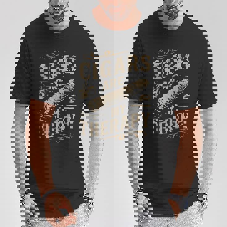 面白いユーモア葉巻は私のセラピー愛好家のお父さんです Tシャツ 面白い贈り物