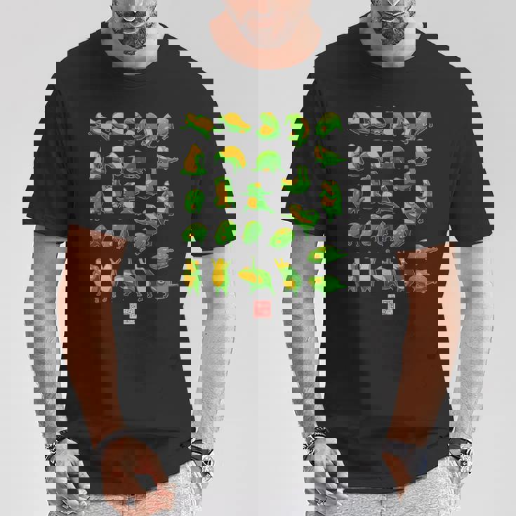 面白いヨガカエルとヒキガエル瞑想 日本のアートグラフィック Tシャツ 面白い贈り物