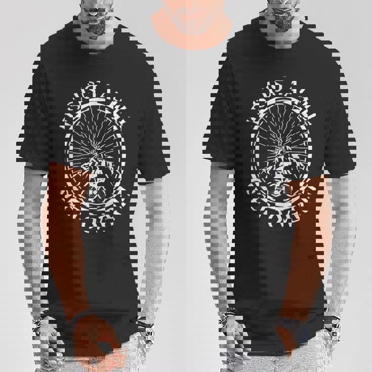 面白いロードバイク サイクリング It's Just A Hill Get Over It Tシャツ 面白い贈り物