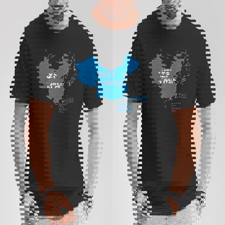 面白い中国地図西台湾 Tシャツ 面白い贈り物