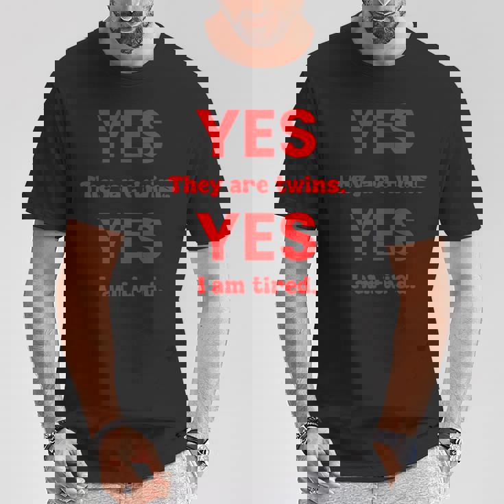 面白い双子子育てはい双子ですはい私は疲れています Tシャツ 面白い贈り物