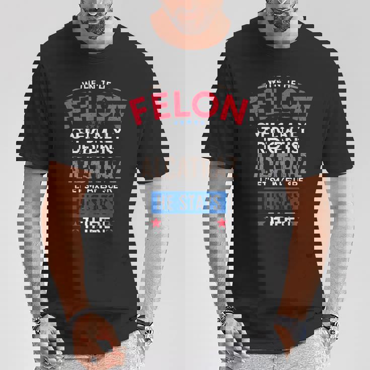 面白い反トランプ・フェロン・アルカトラズ Tシャツ 面白い贈り物