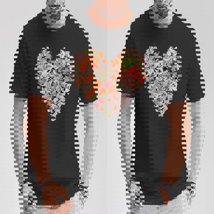 面白い寿司デザイン 子供 男性 女性 I ハート 寿司 食通 Tシャツ 面白い贈り物