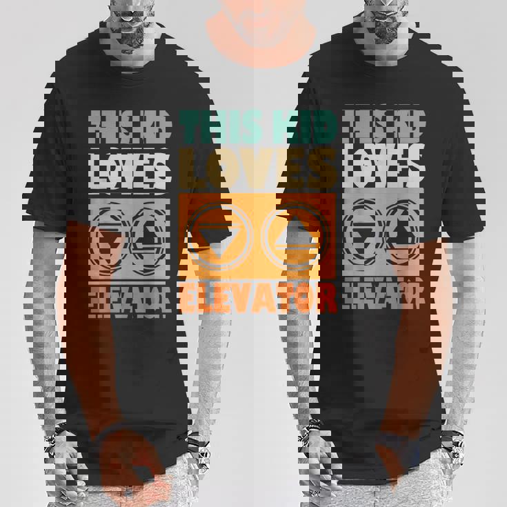 面白い引用エレベーター This Kid Loves Elevator Elevator Loves Elevator Tシャツ 面白い贈り物