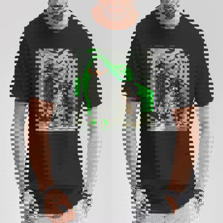 面白い猿と犬のグラフィックストリートウェアクールなデザイン 男性用 Tシャツ 面白い贈り物